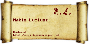 Makis Luciusz névjegykártya